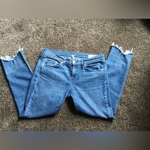 RAG & BONE CUT OUT HEM JEANS